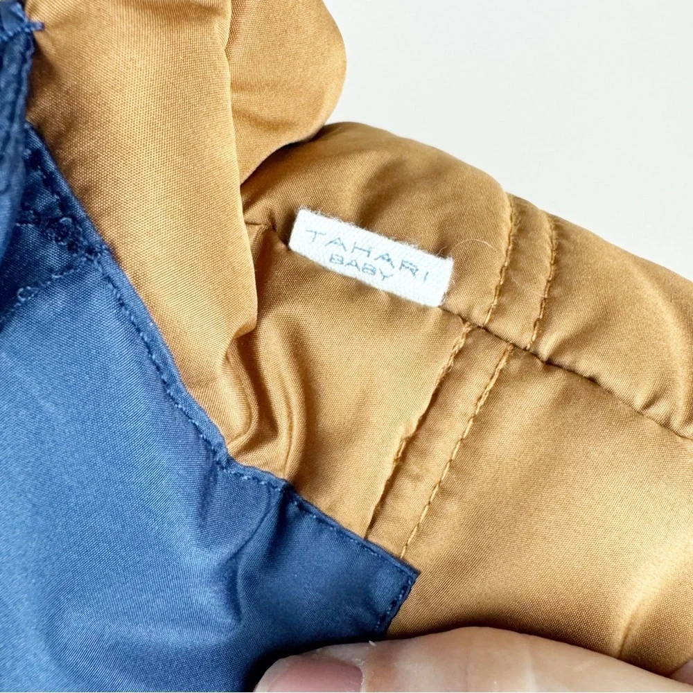 Tahari Baby Navy, Brown and Khaki Boys Puffer Vest Size 24M Outdoor Preppy 24M